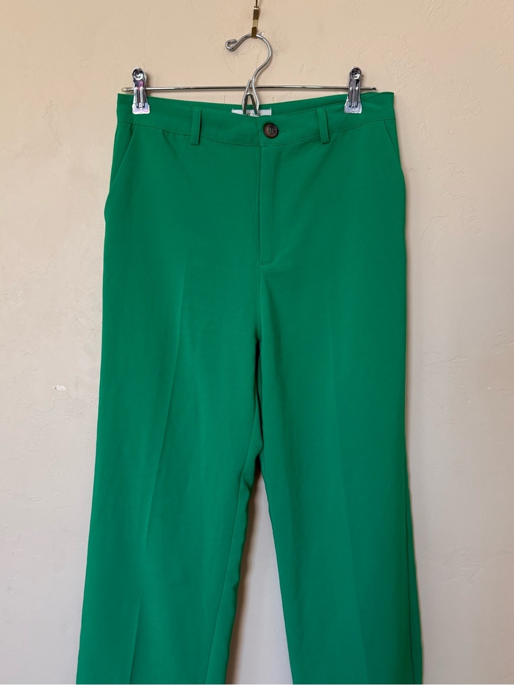 Wide Leg Trouser Pants Green High Rise Office Siren Love Tree Medium - Picture 3 of 9